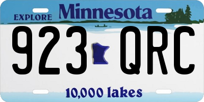 MN license plate 923QRC