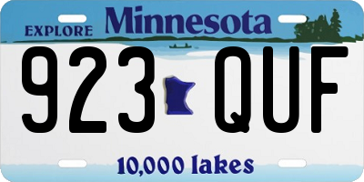 MN license plate 923QUF