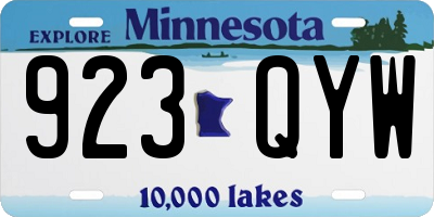 MN license plate 923QYW