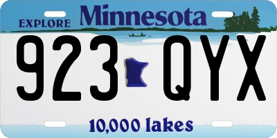 MN license plate 923QYX