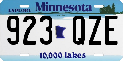 MN license plate 923QZE