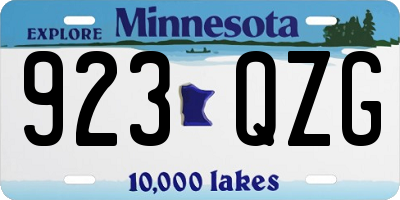 MN license plate 923QZG