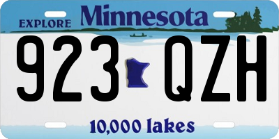 MN license plate 923QZH