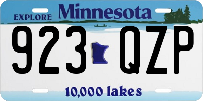 MN license plate 923QZP