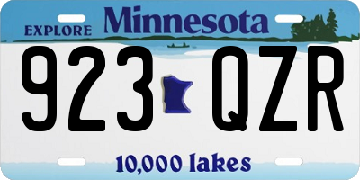 MN license plate 923QZR