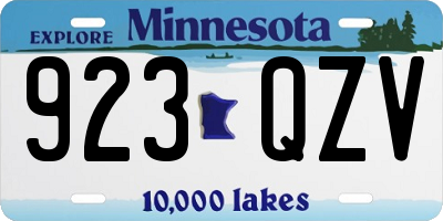MN license plate 923QZV