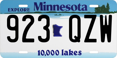 MN license plate 923QZW