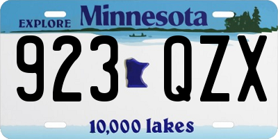 MN license plate 923QZX
