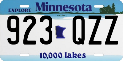 MN license plate 923QZZ