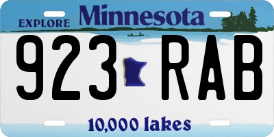 MN license plate 923RAB