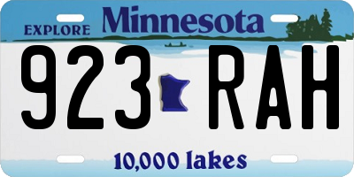 MN license plate 923RAH