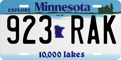 MN license plate 923RAK