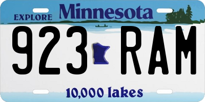 MN license plate 923RAM