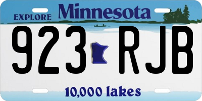 MN license plate 923RJB