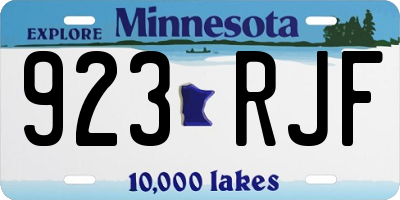 MN license plate 923RJF