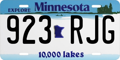 MN license plate 923RJG