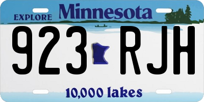 MN license plate 923RJH