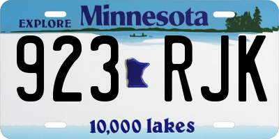 MN license plate 923RJK