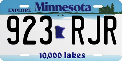 MN license plate 923RJR