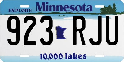 MN license plate 923RJU