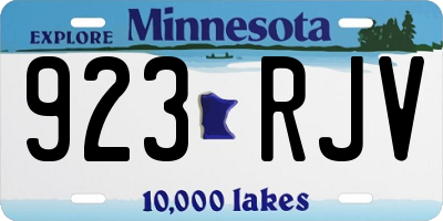MN license plate 923RJV