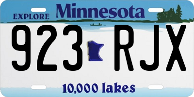 MN license plate 923RJX