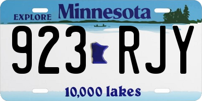 MN license plate 923RJY