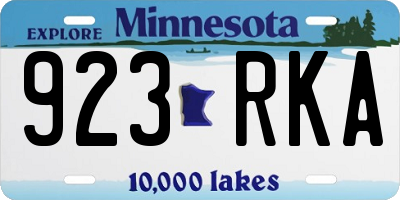 MN license plate 923RKA