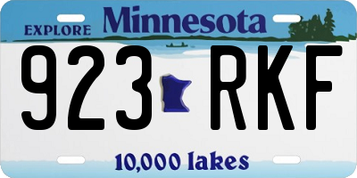 MN license plate 923RKF