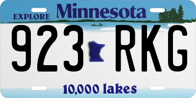 MN license plate 923RKG