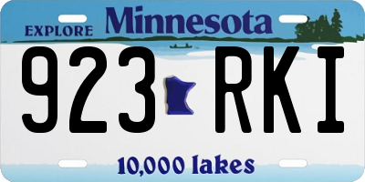 MN license plate 923RKI