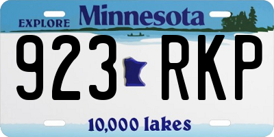 MN license plate 923RKP