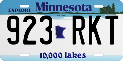 MN license plate 923RKT