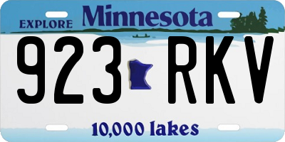 MN license plate 923RKV