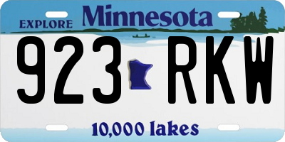 MN license plate 923RKW