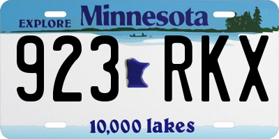 MN license plate 923RKX