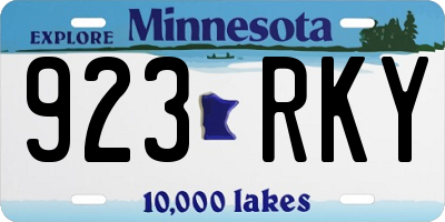 MN license plate 923RKY