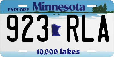 MN license plate 923RLA