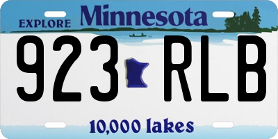 MN license plate 923RLB