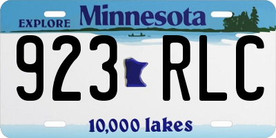 MN license plate 923RLC