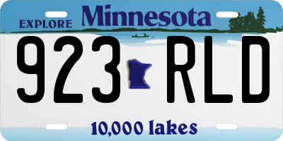 MN license plate 923RLD