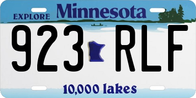 MN license plate 923RLF