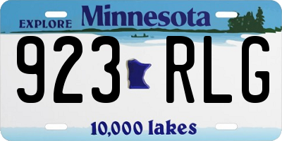 MN license plate 923RLG