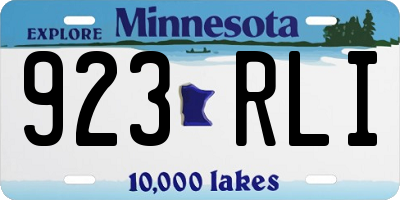 MN license plate 923RLI