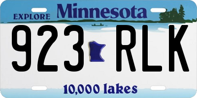 MN license plate 923RLK