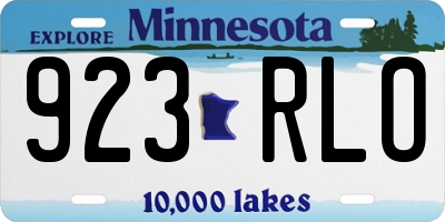 MN license plate 923RLO
