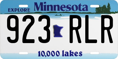 MN license plate 923RLR