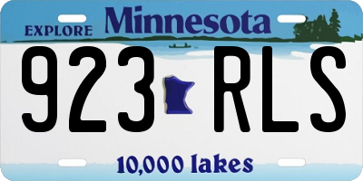 MN license plate 923RLS