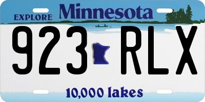 MN license plate 923RLX