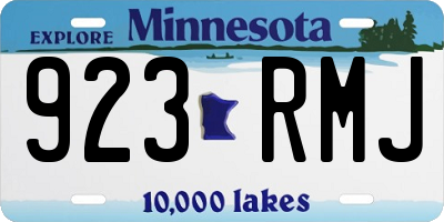 MN license plate 923RMJ
